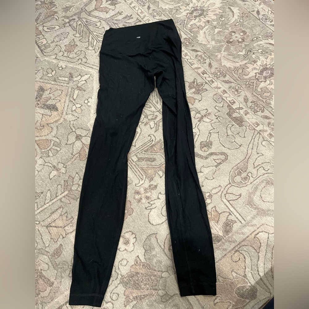 Black Ribbed Leggings - Picture 2 of 4
